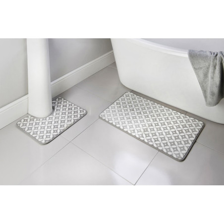 Tapis de bain x2 molleton gris