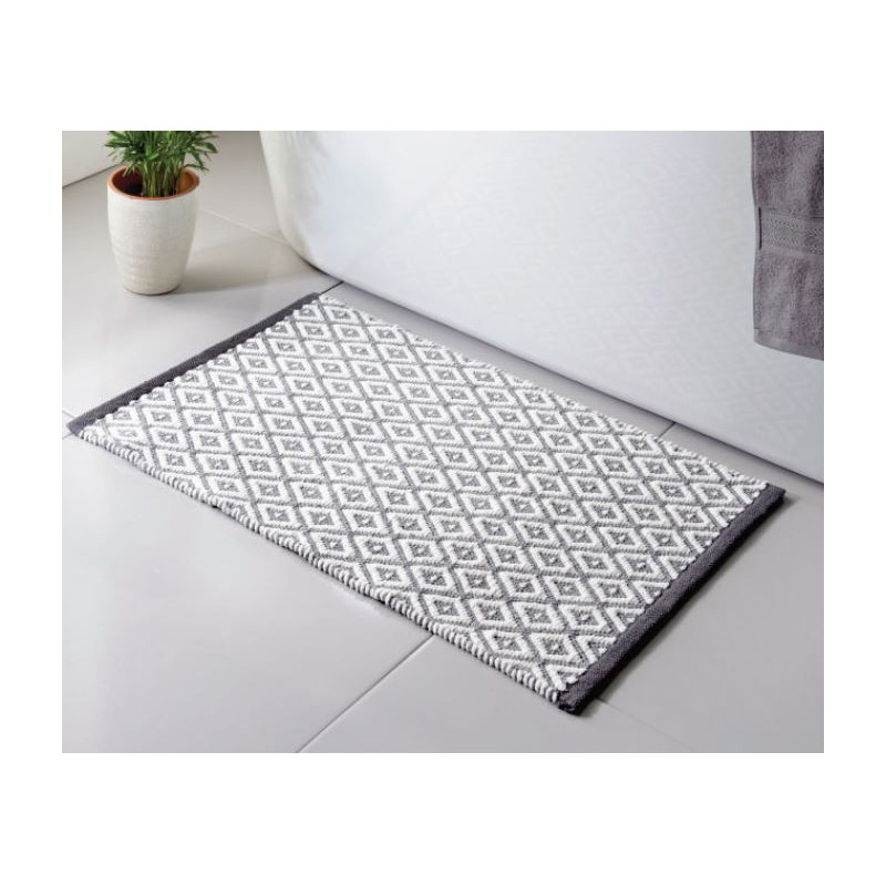 Tapis de bain diamant gris