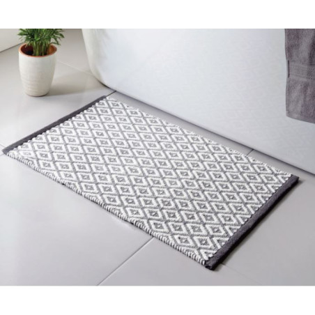 Tapis de bain diamant gris