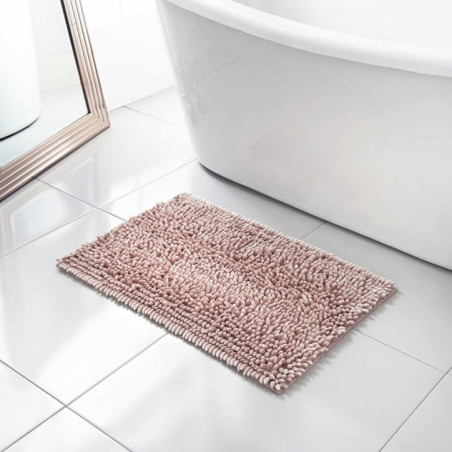 Tapis de bain paillette rose