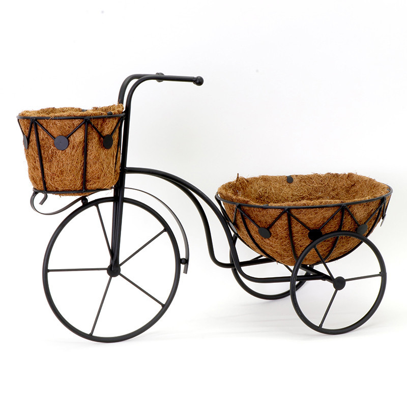 Vélo décoratif avec Corbeille en métal Don en Argent Kremers