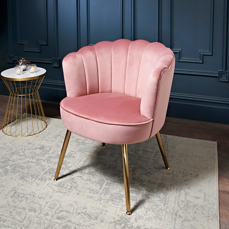 Fauteuil coiffeuse rose
