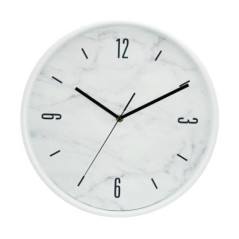 Horloge effet marbre blanche