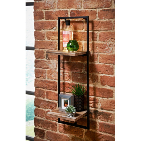 Etagere bois metal 2 niveaux
