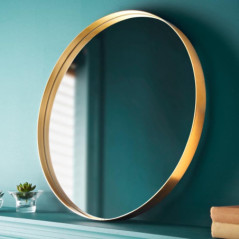 Miroir rond dore 50cm