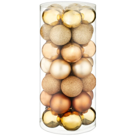 Pack 35 boules 6 cm champagne