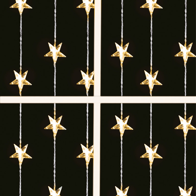 Rideau lumineux étoile Konstsmide L 90 cm 77 LED couleur d'éclairage ambre  - HORNBACH