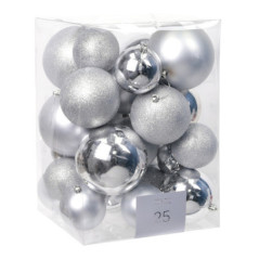 Pack de 25 boules geantes argent