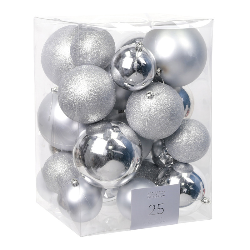 Pack de 25 boules geantes argent