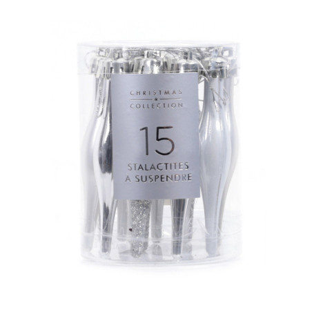 Pack de 15 stalactites argent