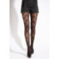 Collants fleuris noirs