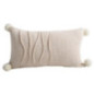 Coussin 30x50cm naturel pompons