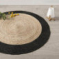 Tapis jute bord noir d120