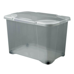 Coffre 60l gris+roulettes