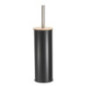 Brosse wc noir couvercle bambou