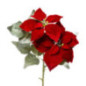 Branche poinsettia 2 tetes 75cm