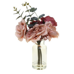 Fleurs dans vase transparent