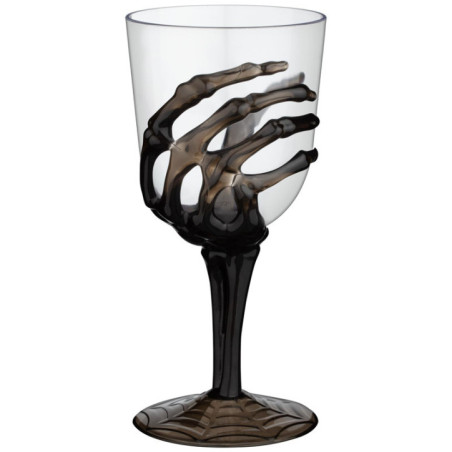 Verre a pied plastic + main sque