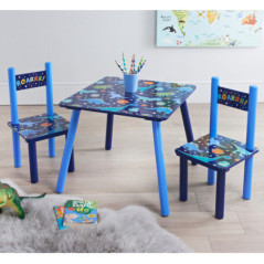 Table dino 50x50x42cm + 2 chaise