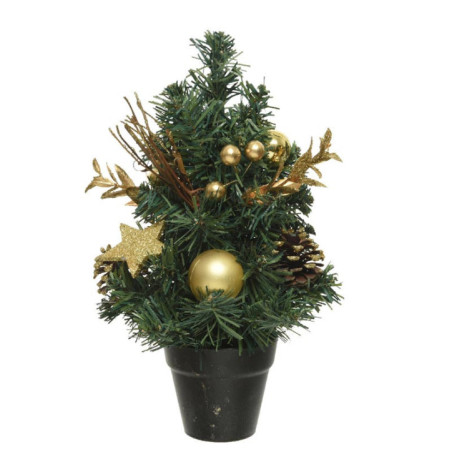 Mini sapin dore avec deco de noe