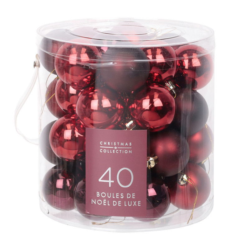 Pack 40 boules rouges 50mm