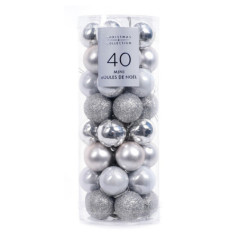 Pack de 40 mini-boules argentees