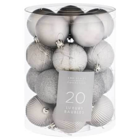 Pack 20 boules assorties argent