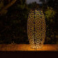 Lampe solaire de sol metal dore