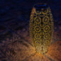 Lampe solaire de sol metal dore
