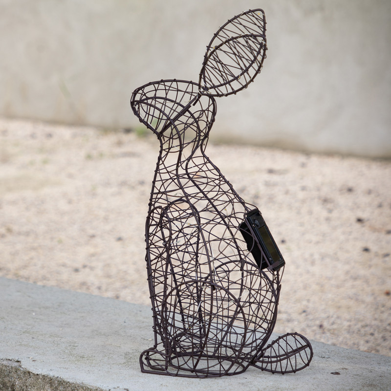 Lapin solaire a led en metal