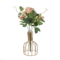 Fleurs artificielles vase metal