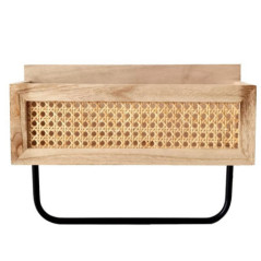 Etagere cannage+porte serviette