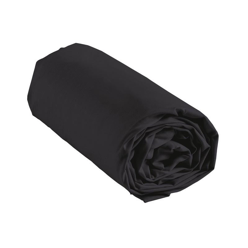 Drap housse140x190 noir homecoll