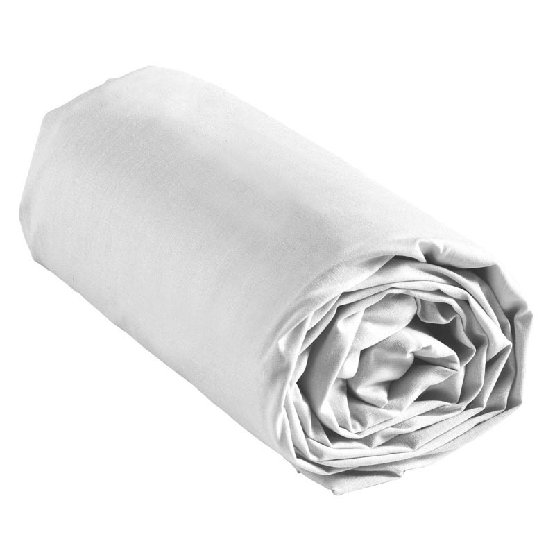 Drap housse 160x200 blanc homeco