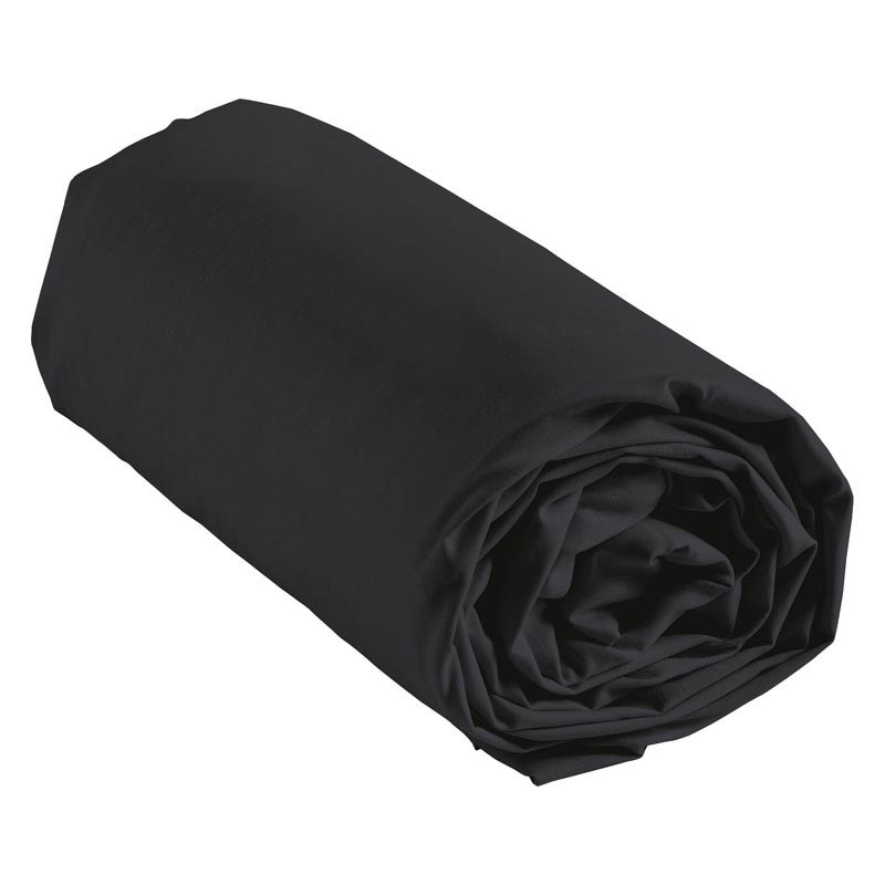 Drap housse 160x200 noir homecol