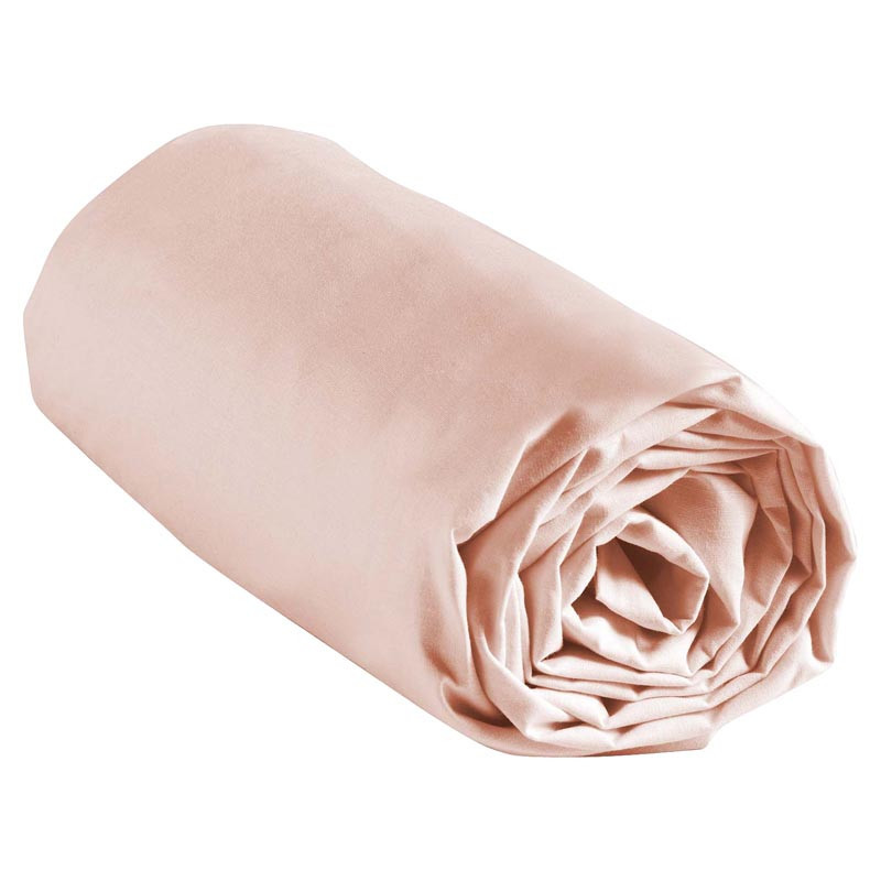 Drap housse 160x200 rose homecol