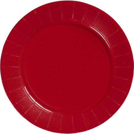 Assiette d23cm x10 carton rouge