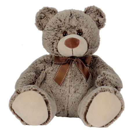 Peluche ours assis noeud 26cm