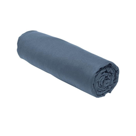 Drap housse jersey 90x190cm bleu