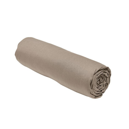 Drap housse 180x200 jersey taupe