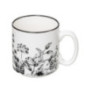 Rack 4 mugs white floral