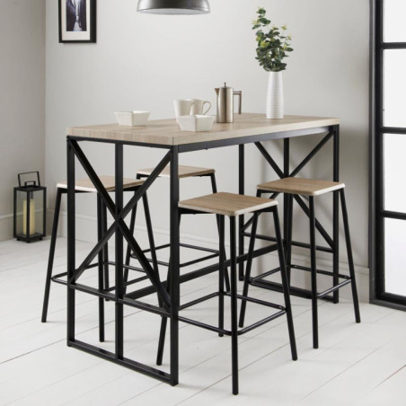 Table haute + 4 tabourets