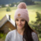 Bonnet angora sequins/pompon  as