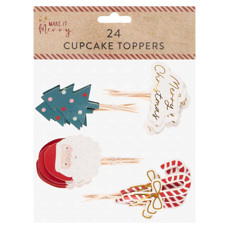 Pics deco cupcake noel x24