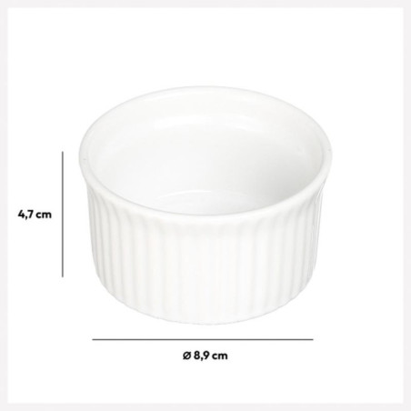 Lot de 4 cassolettes – Ramequins blanc en céramique comme neuf - Arts de la table