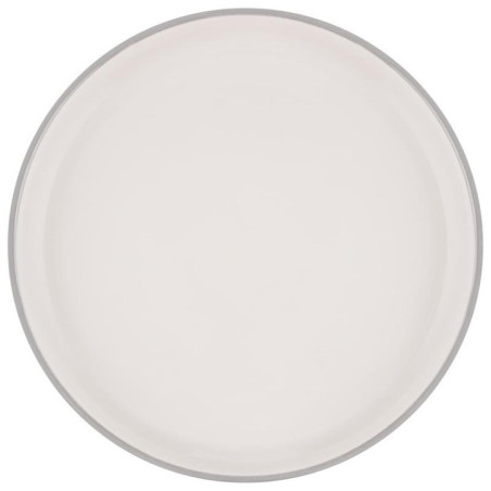 Assiette plate bicolore gris blc