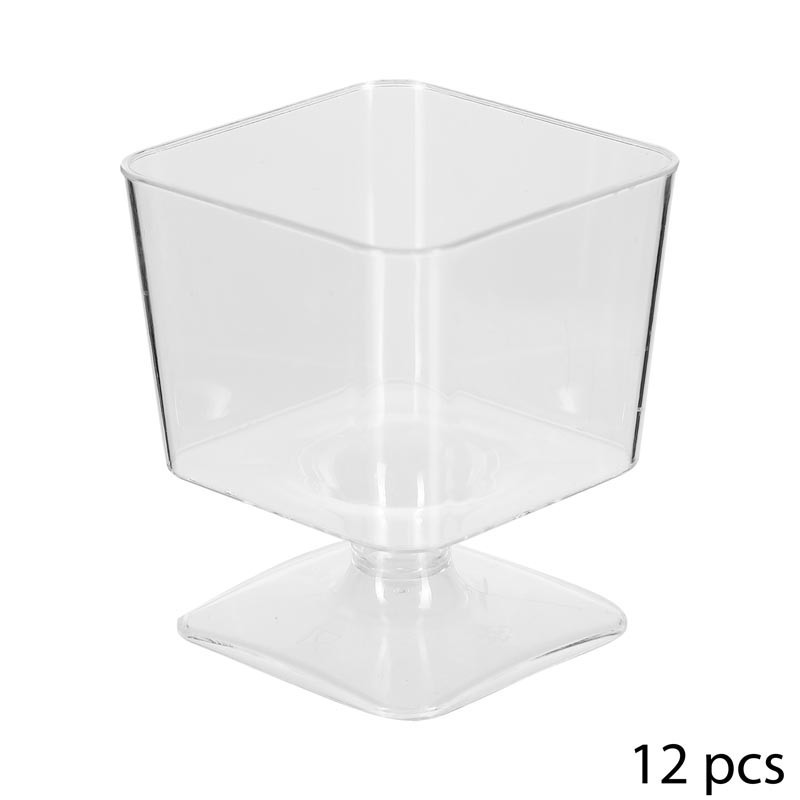 Verrine carre avec pied 6cl x12