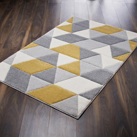 Tapis geo sculpte 100x150cm ocre
