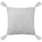 Coussin tresse 45x45cm pompons n