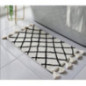 Tapis de bain pompons blanc/noir